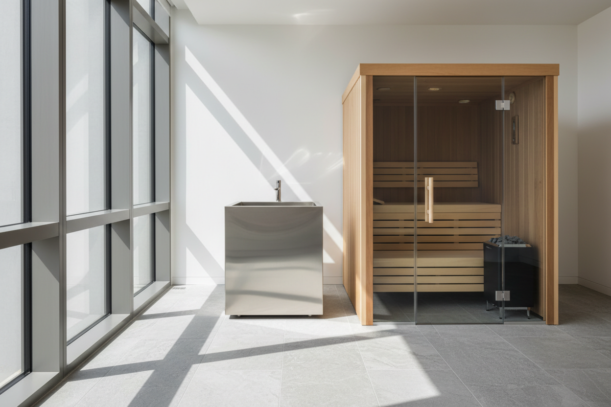 Cold Plunge + Sauna Wellness Suite