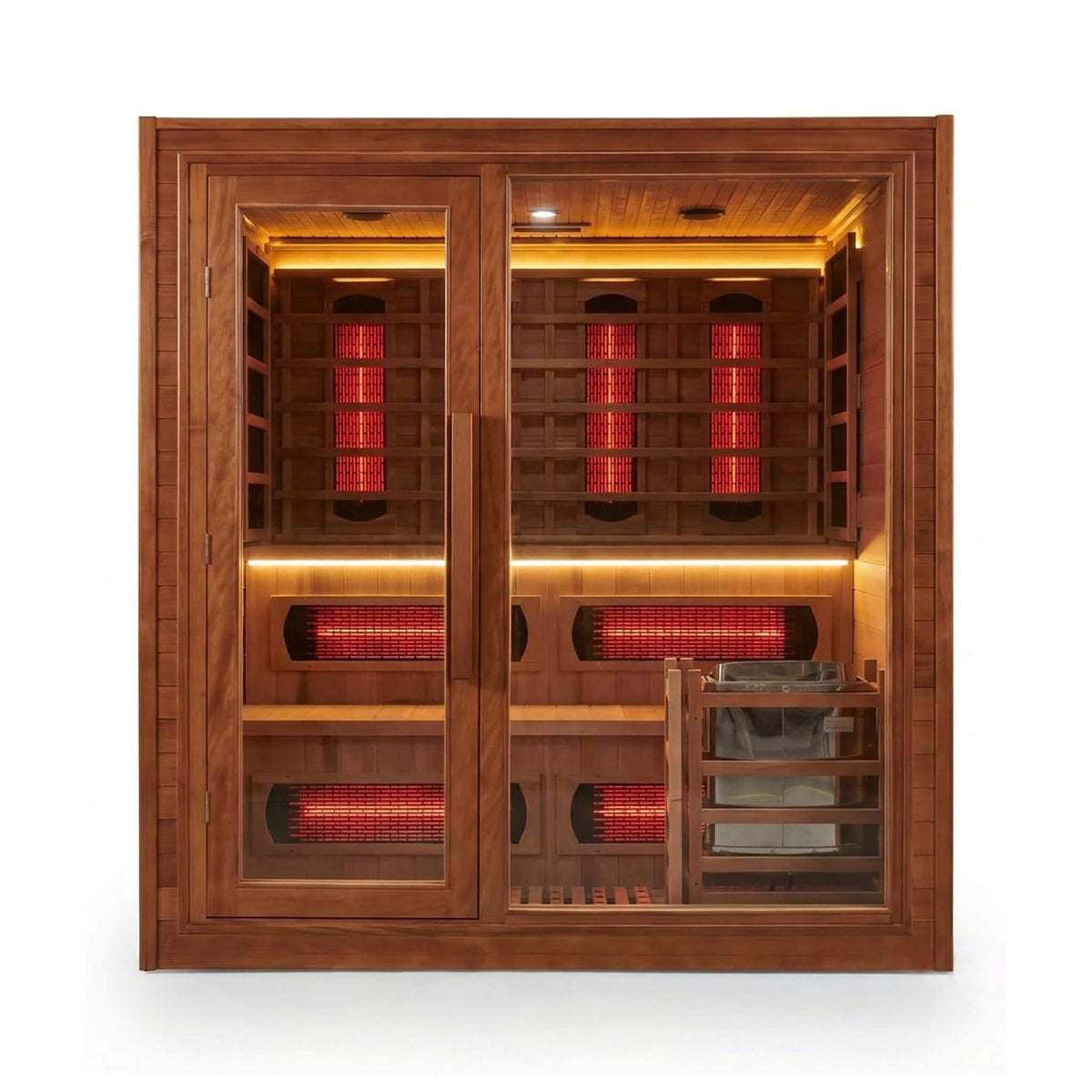 Rövia Elvaria 4-Person Indoor Canadian Red Cedar Infrared And Steam Sauna